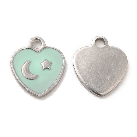 304 Stainless Steel Enamel Pendants STAS-M308-12P-02-1