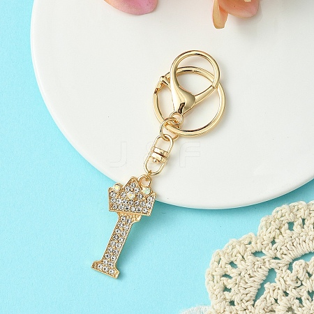 Golden Alloy Rhinestone Keychain KEYC-YW00105-09-1