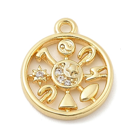 Brass Micro Pave Cubic Zirconia Pendants KK-I380-20G-1