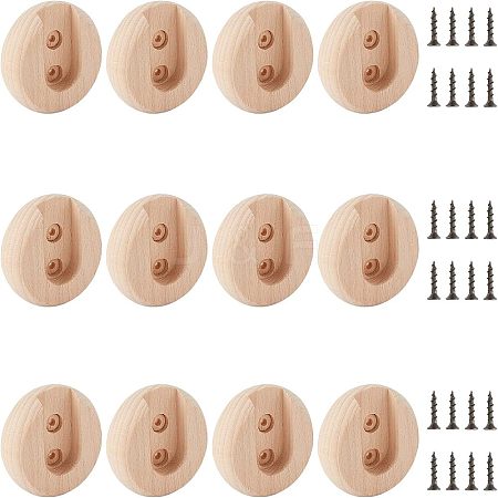 CHGCRAFT 12 Sets Beech Wood Closet Pole Socket FIND-CA0004-90-1