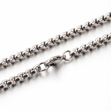 304 Stainless Steel Box Chain Necklaces STAS-M174-003-1