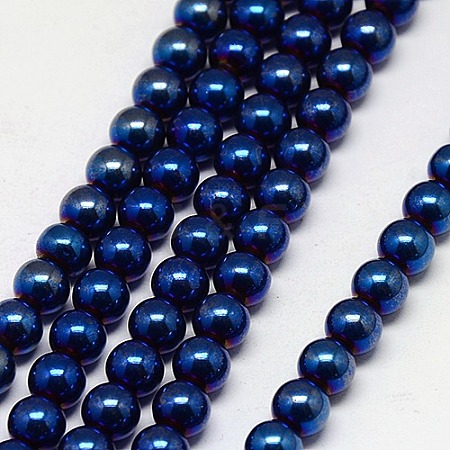 Electroplate Non-magnetic Synthetic Hematite Beads Strands G-J169A-3mm-03-1