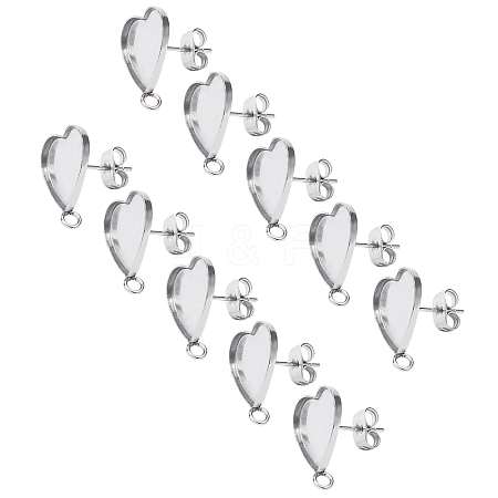 Unicraftale 304 Stainless Steel Stud Earring Settings STAS-UN0008-78P-1