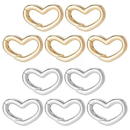 Beebeecraft 10Pcs 2 Colors Brass Spring Gate Rings KK-BBC0003-88-1