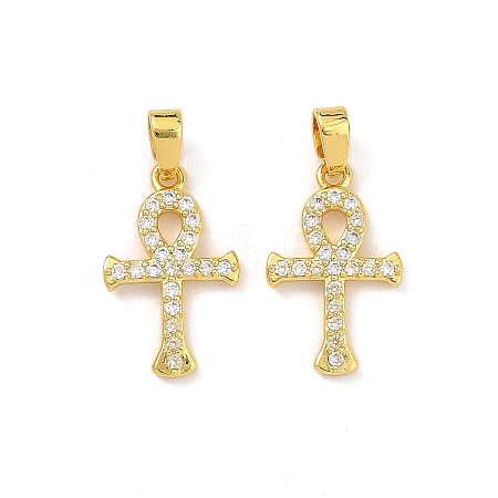 Easter Brass Micro Pave Clear Cubic Zirconia Pendants CU-L277-05G-1