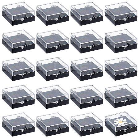 20Pcs Transparent Plastic Loose Diamond Storage Boxes with Sponge Inside CON-CL0001-24-1