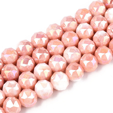 Anti-Tarnish Electroplate Glass Beads Strands GLAA-N010-10mm-05-1