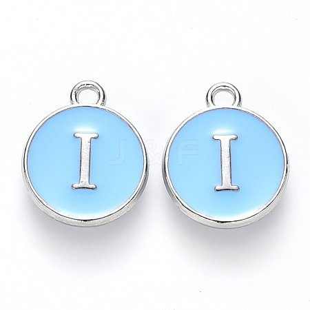 Platinum Plated Alloy Enamel Charms X-ENAM-S118-04I-P-1