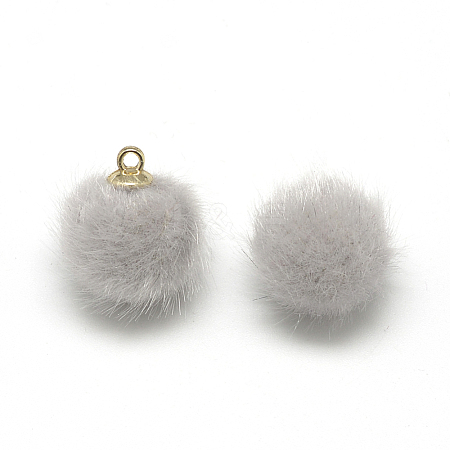 Faux Mink Fur Covered Charms X-WOVE-S084-38G-1