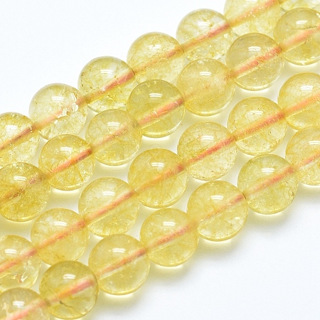 Natural Citrine Beads Strands G-E483-13-6mm-1
