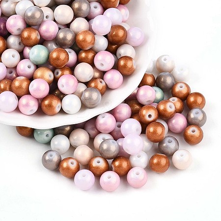 Baking Paint Glass Pearl Beads X1-DGLA-S115-8mm-MK-1