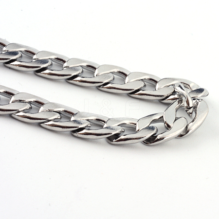 201 Stainless Steel Curb Chains  Necklaces NJEW-R063-32P-1