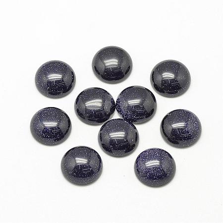 Synthetic Blue Goldstone Cabochons G-R416-10mm-34-1