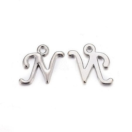 Platinum Plated Alloy Letter Pendants LS-PALLOY-J718-01P-N-1