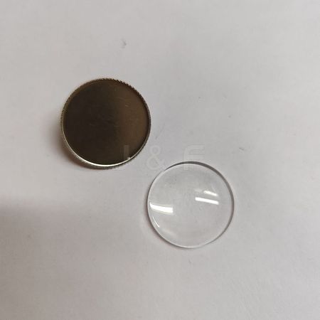 Blank Dome Glass Flat Round Brooch JEWB-AB00003-1