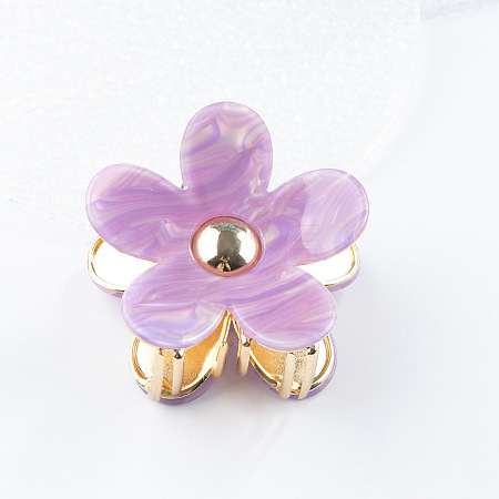 Flower Shape PVC Claw Hair Clips PW-WG78669-01-1