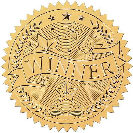 34 Sheets Self Adhesive Gold Foil Embossed Stickers DIY-WH0509-074-1