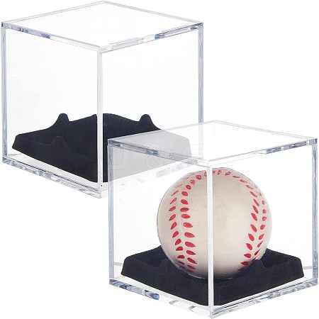 Acrylic Display Boxes with Black Bottom ODIS-WH0027-023-1