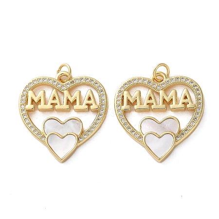 Brass Micro Pave Cubic Zirconia Pendants KK-U070-04D-G-1