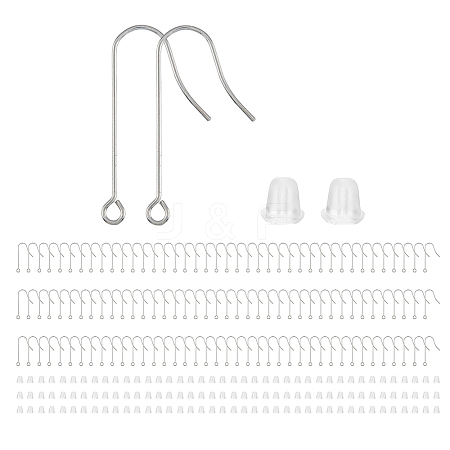 300Pcs 316 Surgical Stainless Steel Earring Hooks STAS-DC0011-38-1