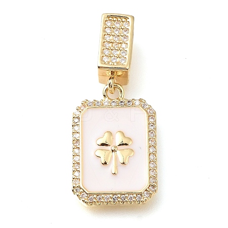 Brass Micro Pave Cubic Zirconia Pendants KK-S049-05G-B-1