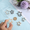 6Pcs 6 Styles Zinc Alloy Spring Gate Rings FIND-GF0007-55-3
