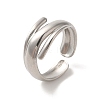 304 Stainless Steel Open Cuff Ring RJEW-C068-03E-P-1