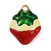 Brass Enamel Pendants KK-R224-14B-G-1