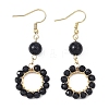 304 Stainless Steel Round Dangle Earrings EJEW-JE06786-02-1