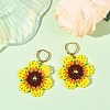 Glass Seed Bead Hoop Dangle Earrings EJEW-MZ00772-1