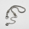 304 Stainless Steel European Round Snake Chains Bracelets X-STAS-J015-07-1