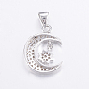 Brass Micro Pave Cubic Zirconia Pendants ZIRC-G125-55P-2