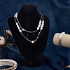 3Pcs Natural Shell & Plastic Pearl Flower & Glass Beaded Necklaces and Stretch Bracelet Set SJEW-SW00010-01-3