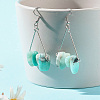 Natural Amazonite Chip Beads Dangle Earrings for Girl Women X1-EJEW-TA00015-2