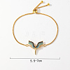 Brass Cubic Zirconia Goddess Wing Link Slider Bracelets for Women FS4700-6