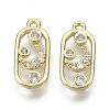 Brass Micro Pave Clear Cubic Zirconia Pendants KK-S348-539-NF-1