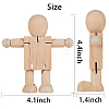 Gorgecraft Unfinished Blank Wooden Robot Toys AJEW-GF0001-15-2