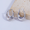 Shiny U-shaped Brass Hoop Earrings DA9481-1