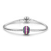 TINYSAND Rondelle Rhodium Plated 925 Sterling Silver European Beads TS-C-023-2