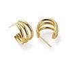 Brass Stud Earrings EJEW-L234-35G-2