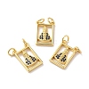 Rack Plating Brass Micro Pave Cubic Zirconia Pendants KK-E281-26G-2