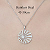 201 Stainless Steel Hollow Sun Pendant Necklace NJEW-OY002-13-3