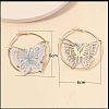 Alloy & Embroidery Cloth Hoop Earrings FS-WG7CC6D-01-3