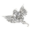Dragon with Evil Eye Alloy Rhinestone with Plastic Lapel Pins for Backpack Clothes JEWB-G043-02B-2