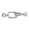 Rectangle Brass Micro Pave Clear Cubic Zirconia Fold Over Clasps KK-Z143-16P-1