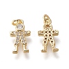Brass Micro Pave Cubic Zirconia Charms KK-M209-02G-2