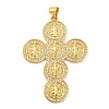 Cross Brass Micro Pave Cubic Zirconia Pendants KK-Q796-01G-1