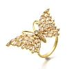 Rack Plating Brass Micro Pave Cubic Zirconia Finger Rings for Women RJEW-M028-25G-06-2