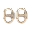 Carabiner Brass Micro Pave Clear Cubic Zirconia Hoop Earrings EJEW-L292-012G-1