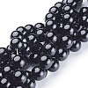 Natural Black Onyx Round Beads Strands X-GSR12mmC097-1